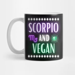 Scorpio and Vegan Retro Style Neon Mug